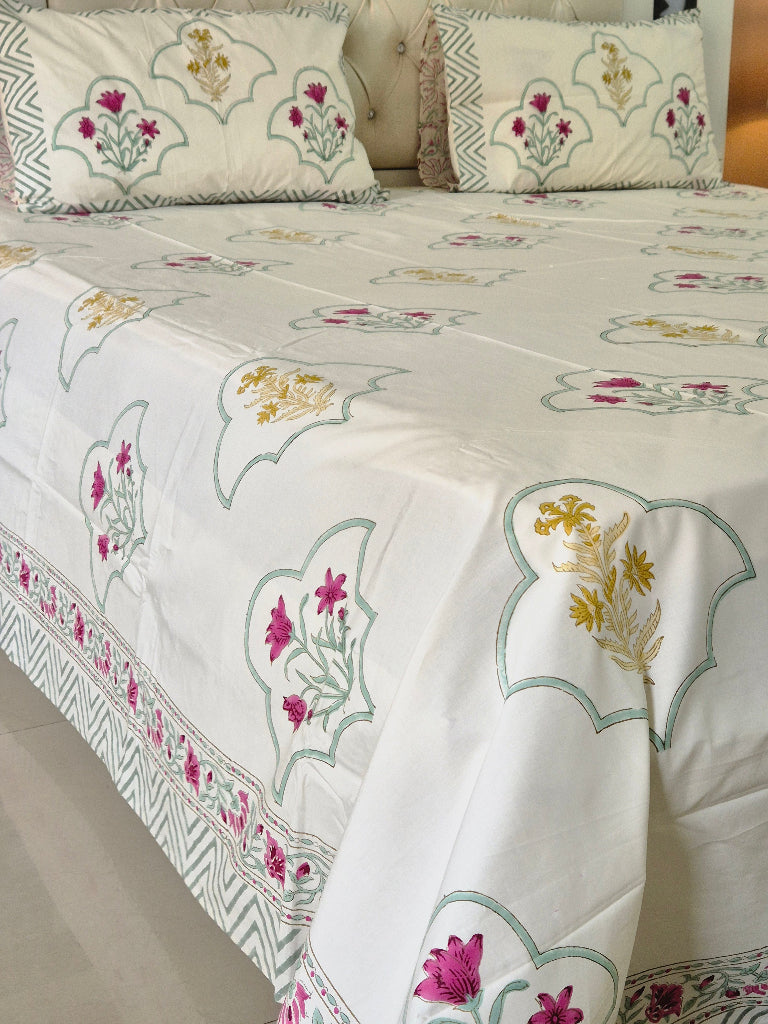 Phoolkari Hand Blocked Sheet