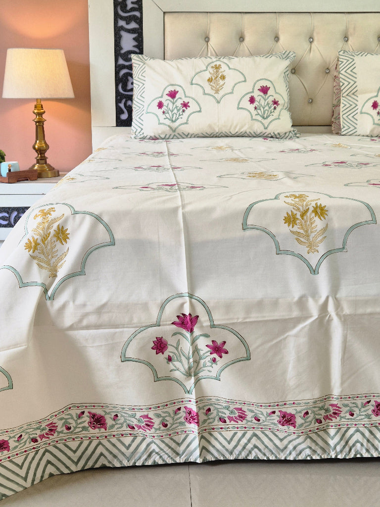 Phoolkari Hand Blocked Sheet