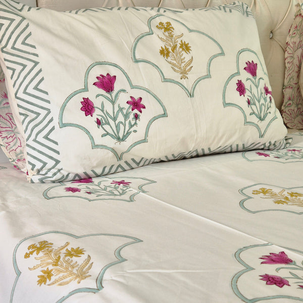 Phoolkari Hand Blocked Sheet