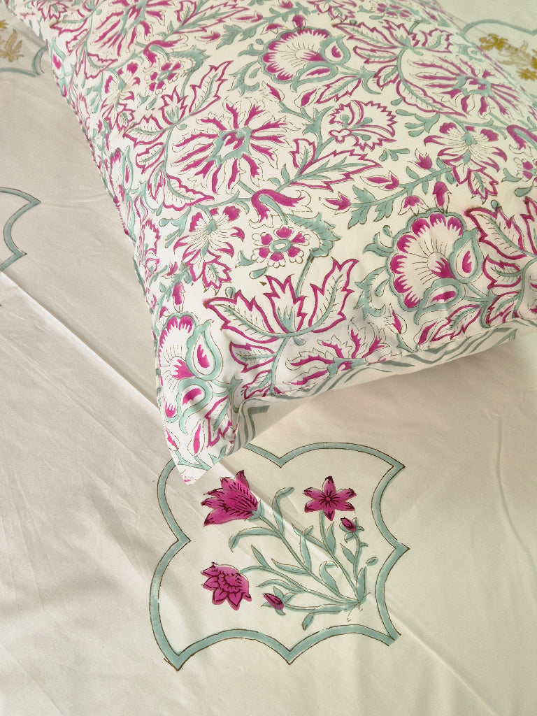Phoolkari Hand Blocked Sheet