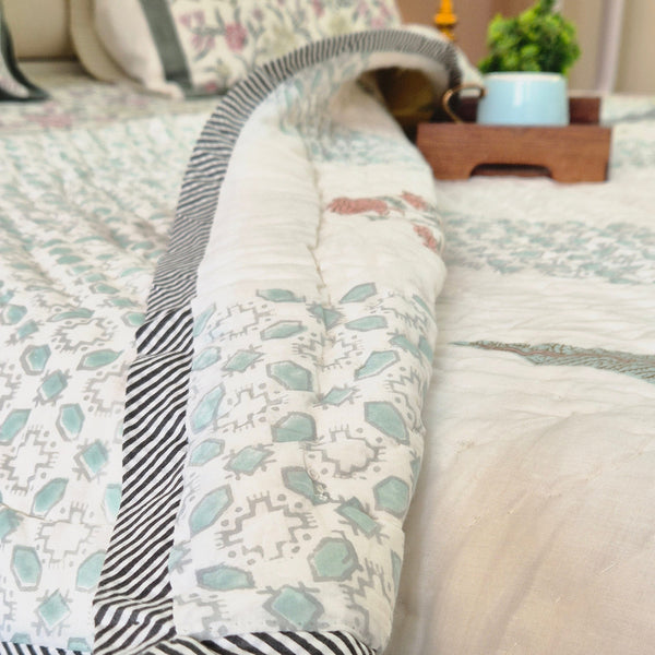 Whispering Cypress Single Hand-blocked Quilt