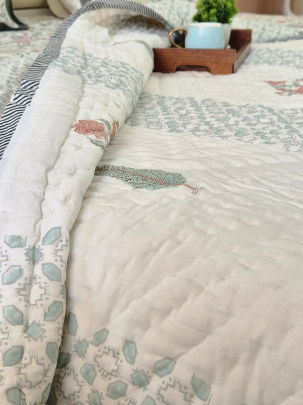 Whispering Cypress Single Hand-blocked Quilt