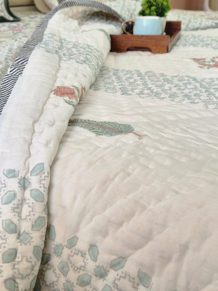 Whispering Cypress Single Hand-blocked Quilt