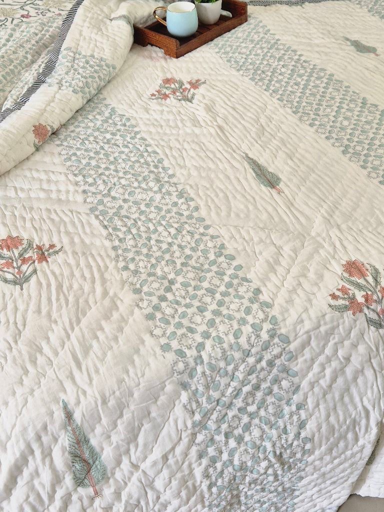 Whispering Cypress Single Hand-blocked Quilt