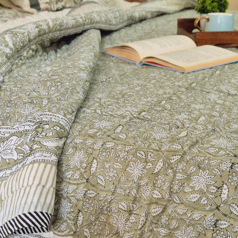 Ever Bloom Double Hand-blocked Quilt