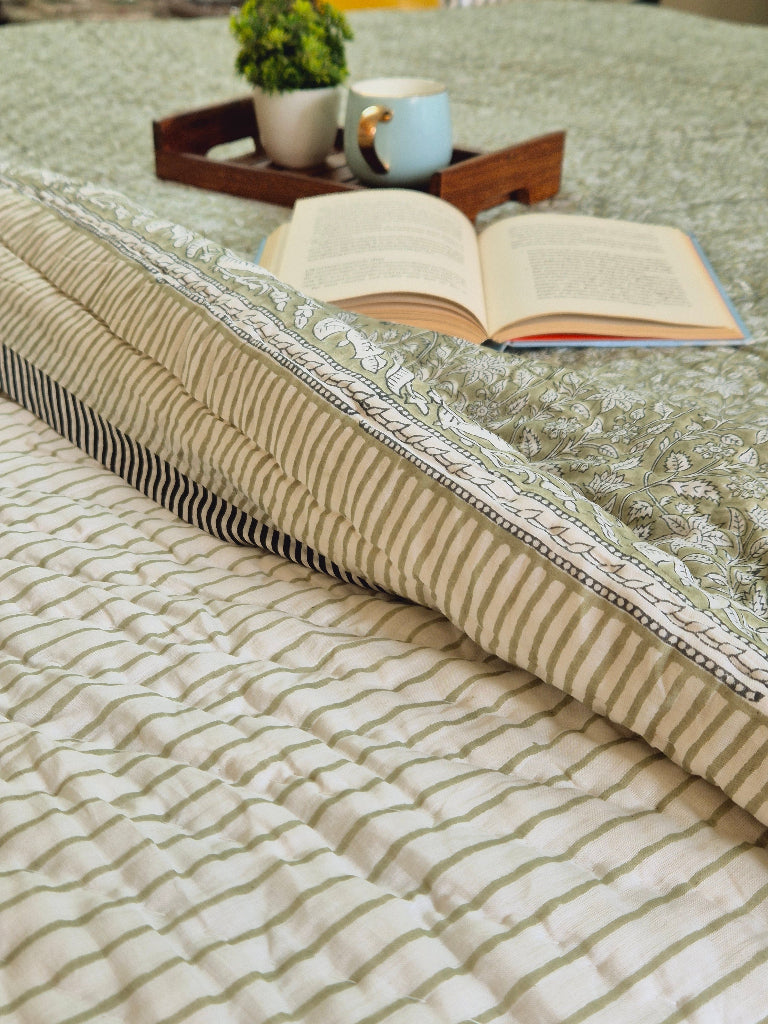 Ever Bloom Double Hand-blocked Quilt
