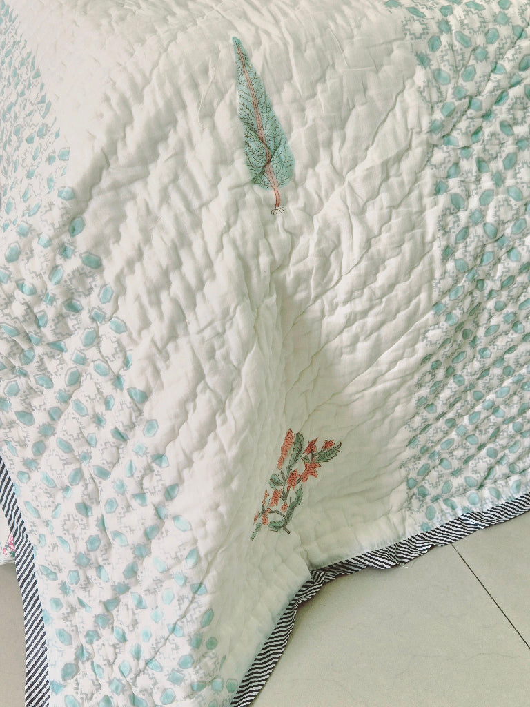 Whispering Cypress Single Hand-blocked Quilt