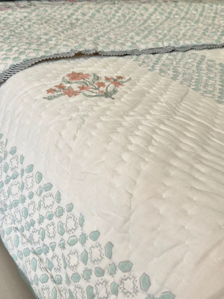 Whispering Cypress Single Hand-blocked Quilt