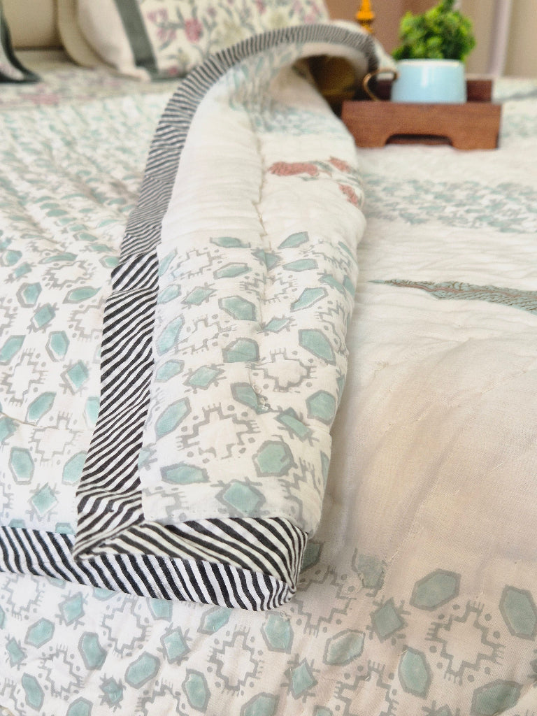 Whispering Cypress Single Hand-blocked Quilt