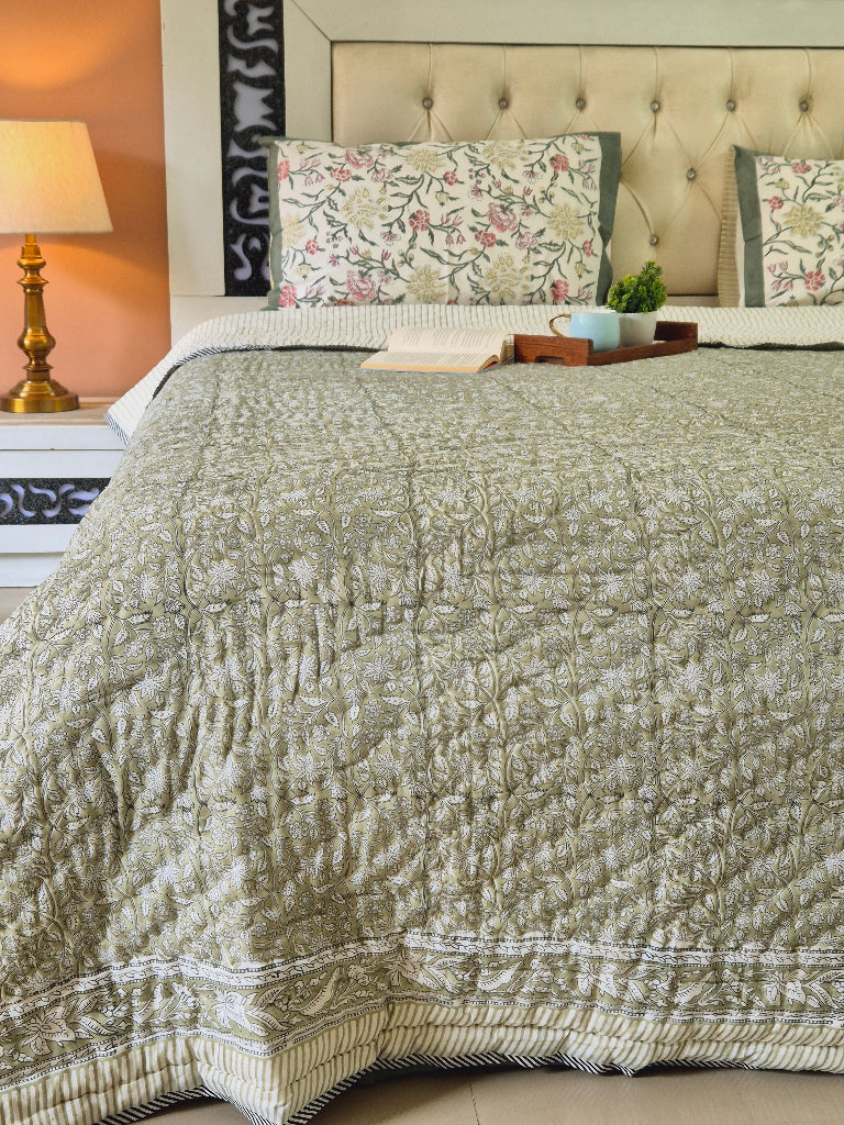 Ever Bloom Double Hand-blocked Quilt