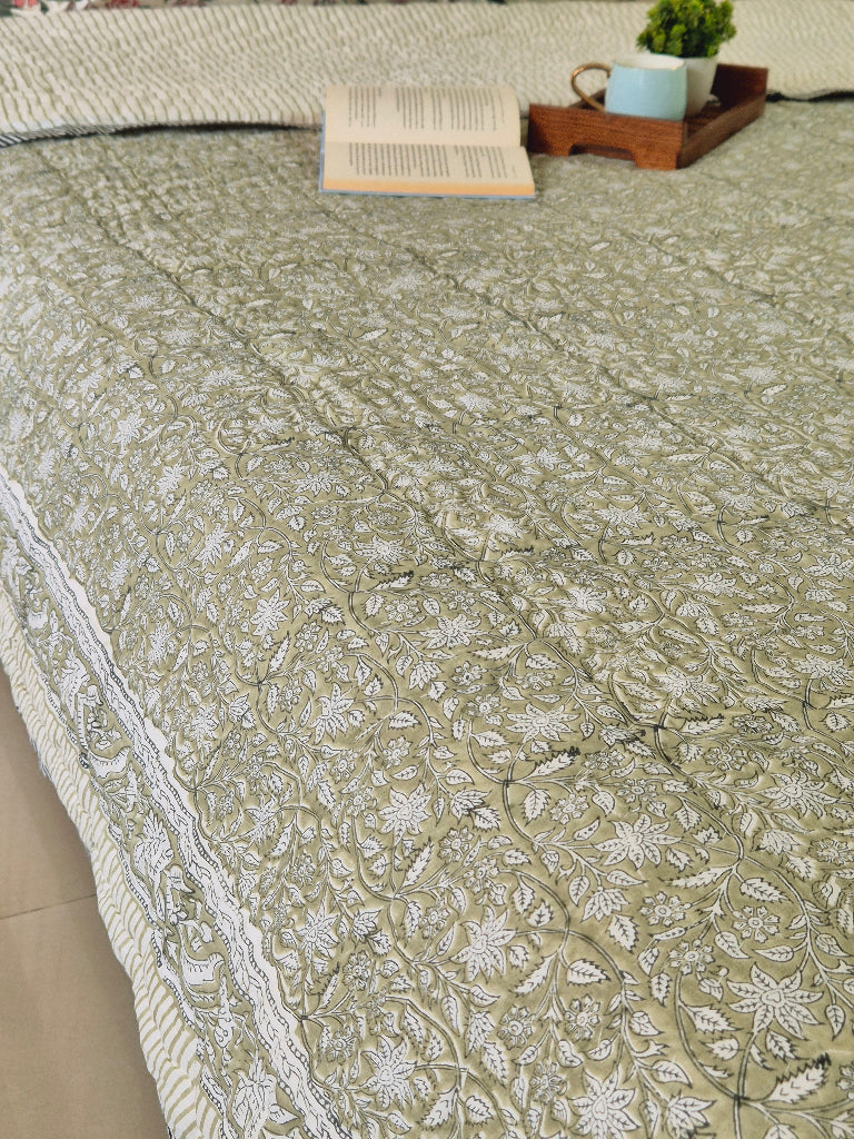 Ever Bloom Double Hand-blocked Quilt