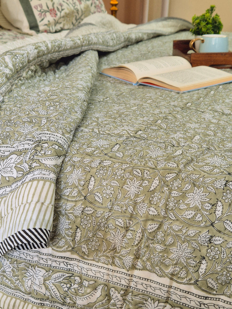 Ever Bloom Double Hand-blocked Quilt