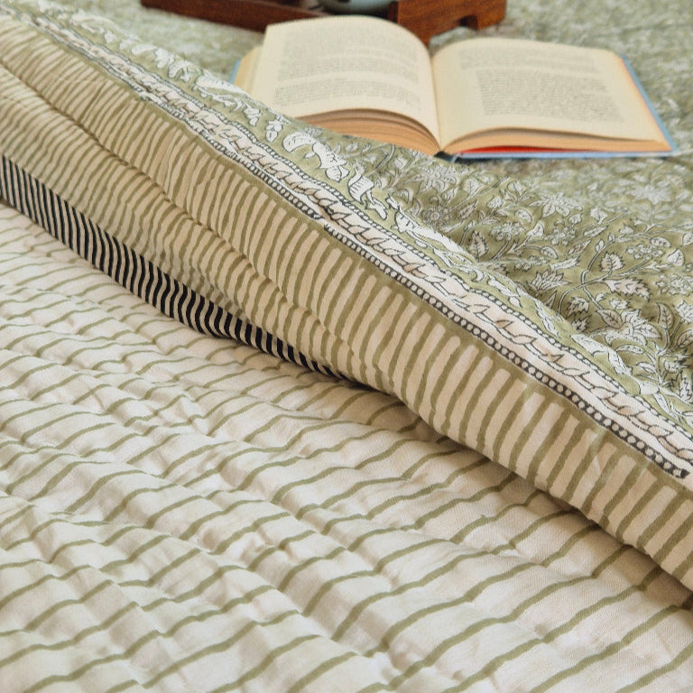 Ever Bloom Double Hand-blocked Quilt