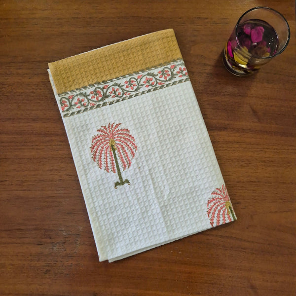 Coral Tree Motif Hand Blocked Hand Towel