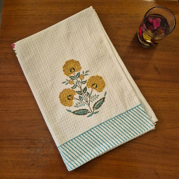Floral Fantasy Hand Blocked Hand Towel