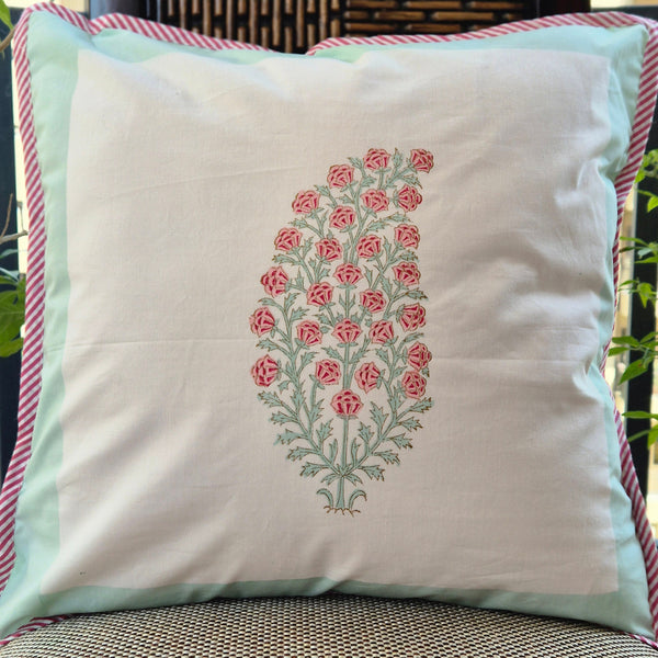Paisley Love Hand Blocked Cushion Cover