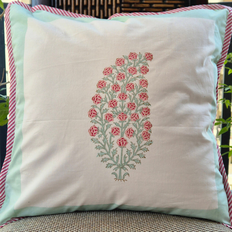 Paisley Love Hand Blocked Cushion Cover