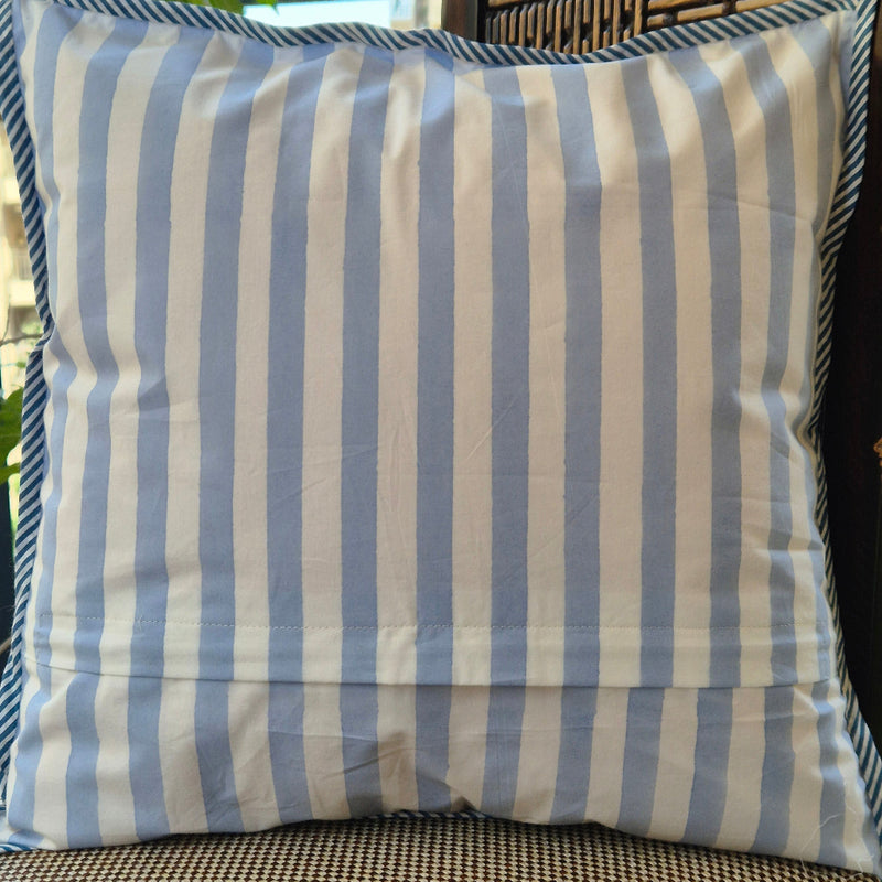 Leafy Motif Hand Blocked Cushion Cover
