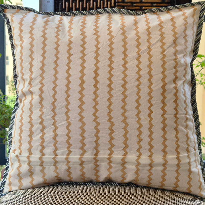 Evergreen Florals Hand Blocked Cushion Cover