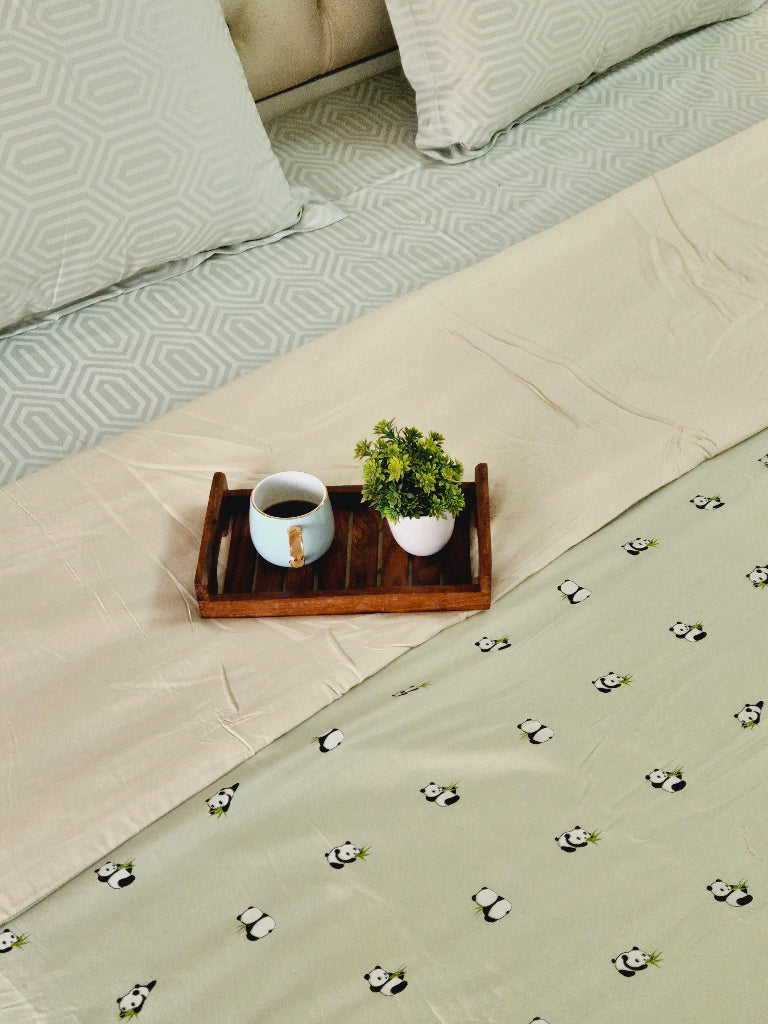 Panda Love Double Comforter (Green Base)