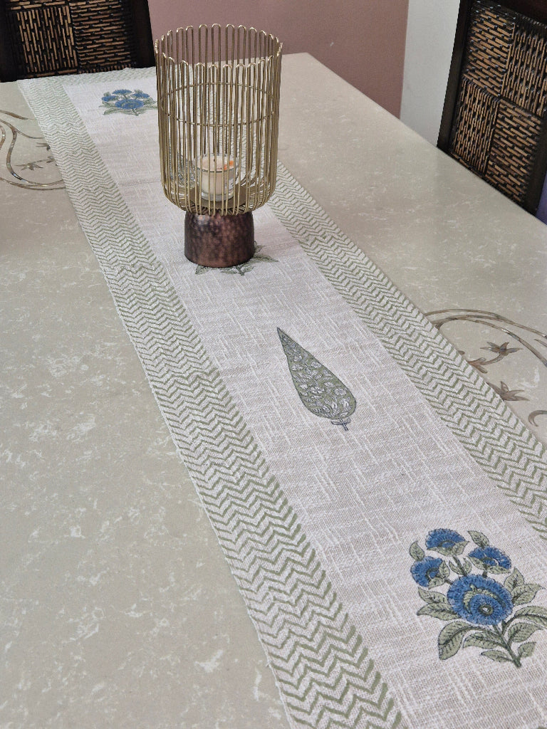 Cypress Magic Hand Blocked Jute Table Runner