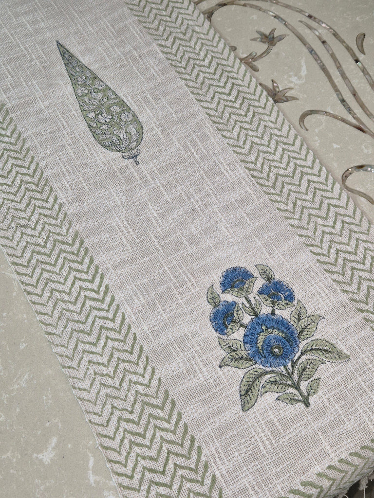 Cypress Magic Hand Blocked Jute Table Runner