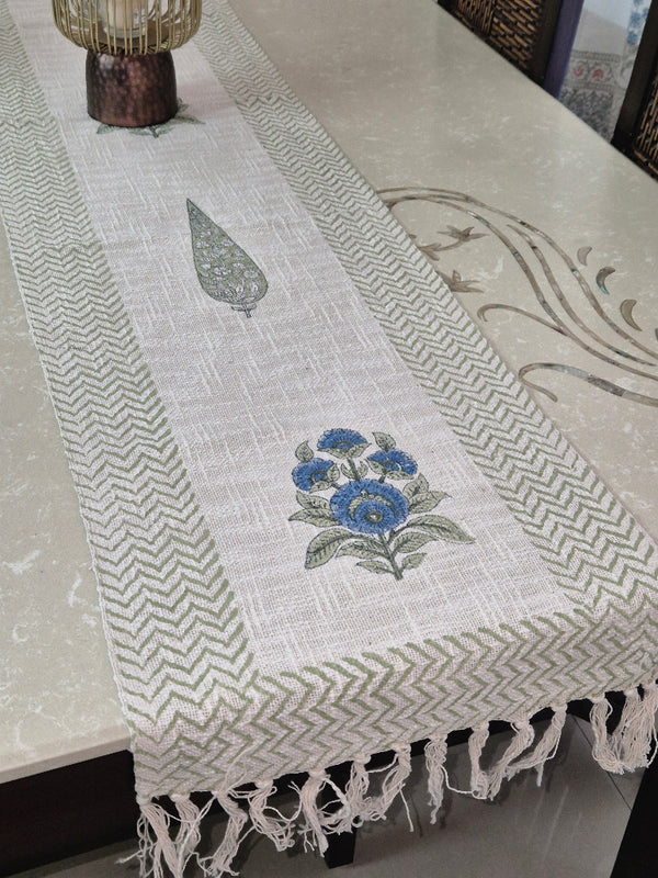 Cypress Magic Hand Blocked Jute Table Runner