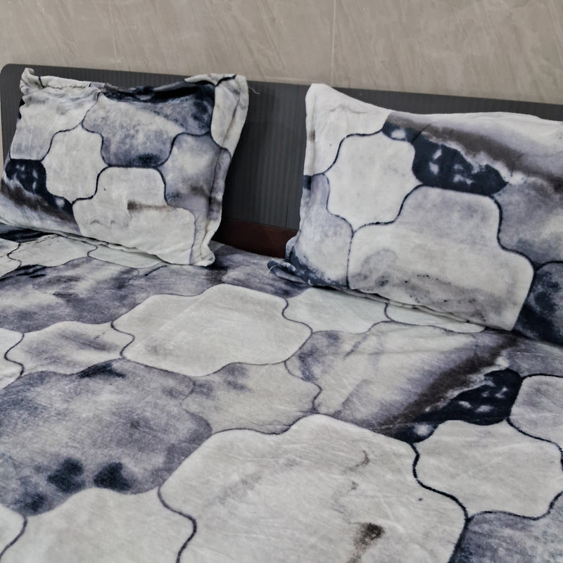 Marble Print Warm Bedsheet