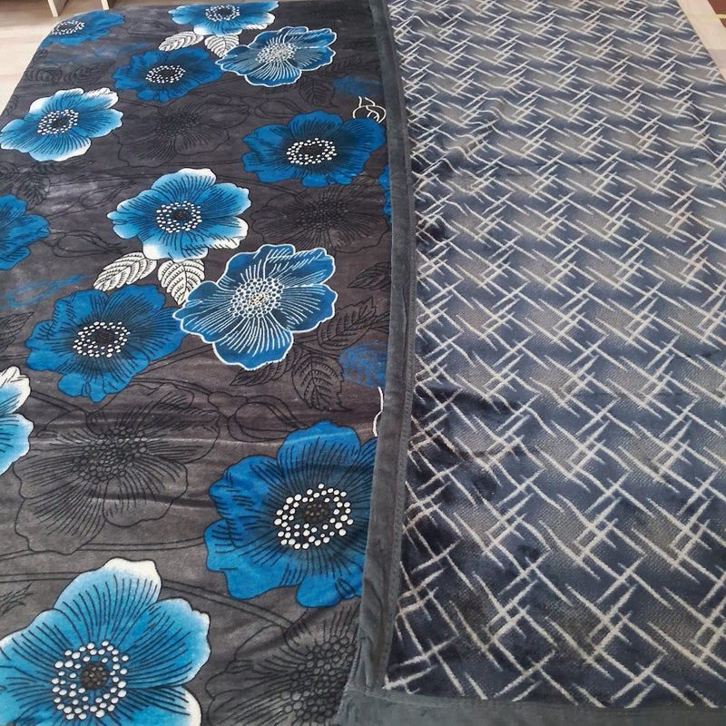 Brown and Blue Florals - Single Warm and Reversible Duvet Cover