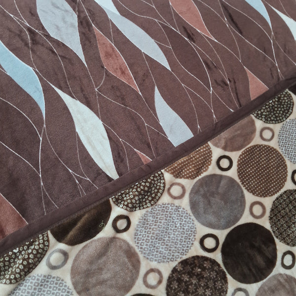 Brown Wavy Print - Single Warm and Reversible Duvet Cover