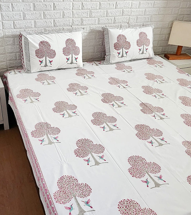 Nature's Love Blockprint Bedsheet