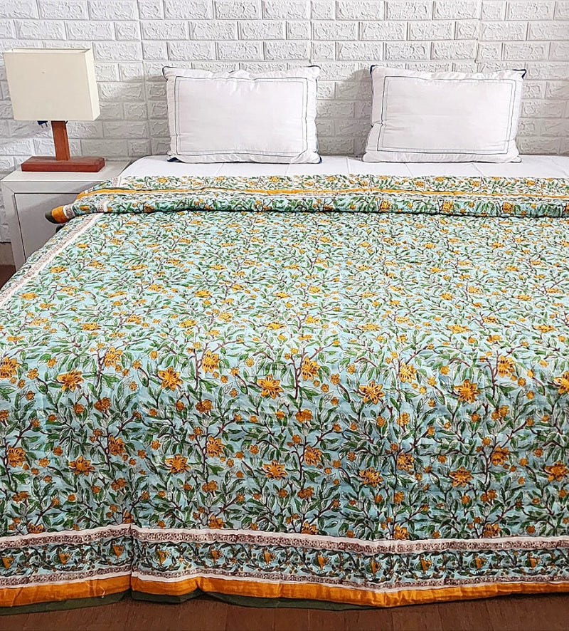 Cotton Jaipuri Blanket Double Bed: Summer Quilt