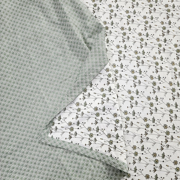 Floral Jaal Hand-Blocked Mulmul Reversible Dohar