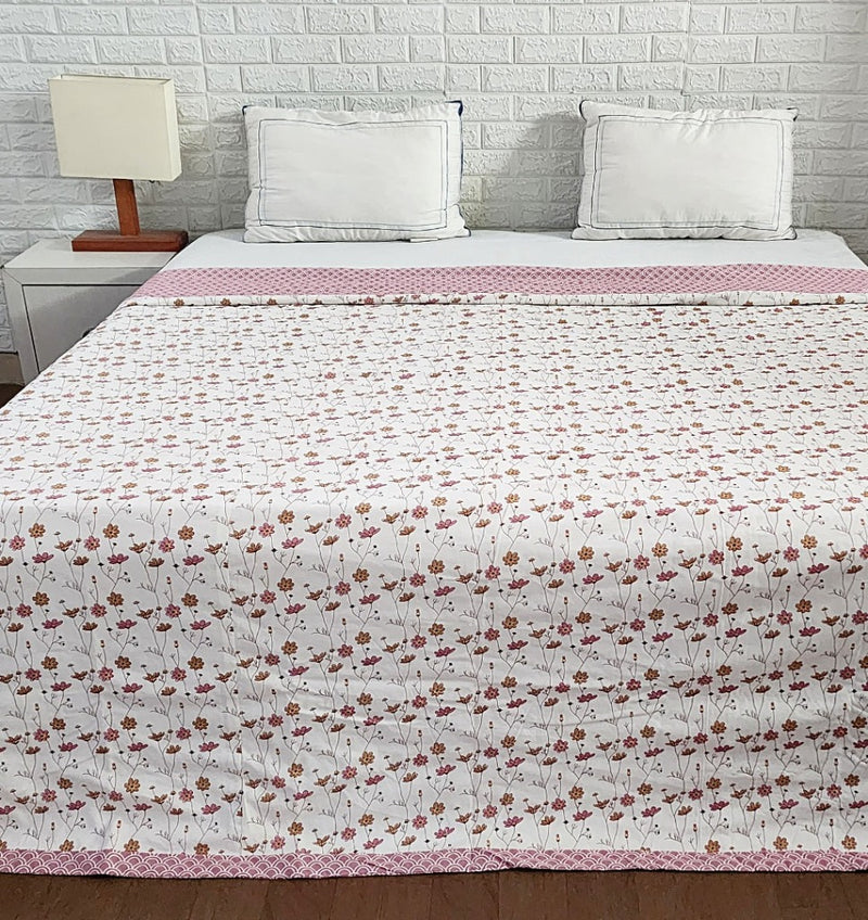Double Bed Flower Print Dohar - Flower Block