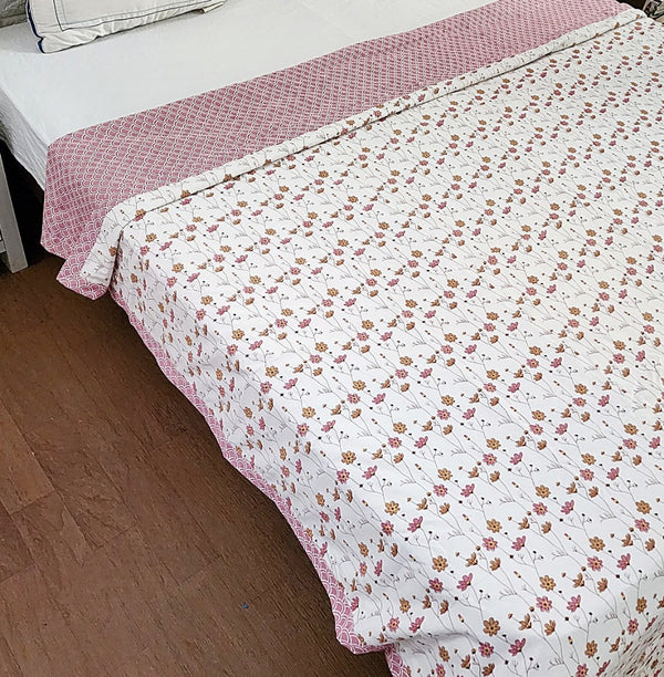 Double Bed Flower Print Dohar - Flower Block