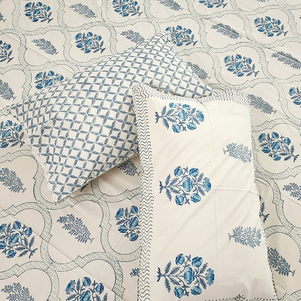 Block Printed Double Bed Sheet - Magnifique