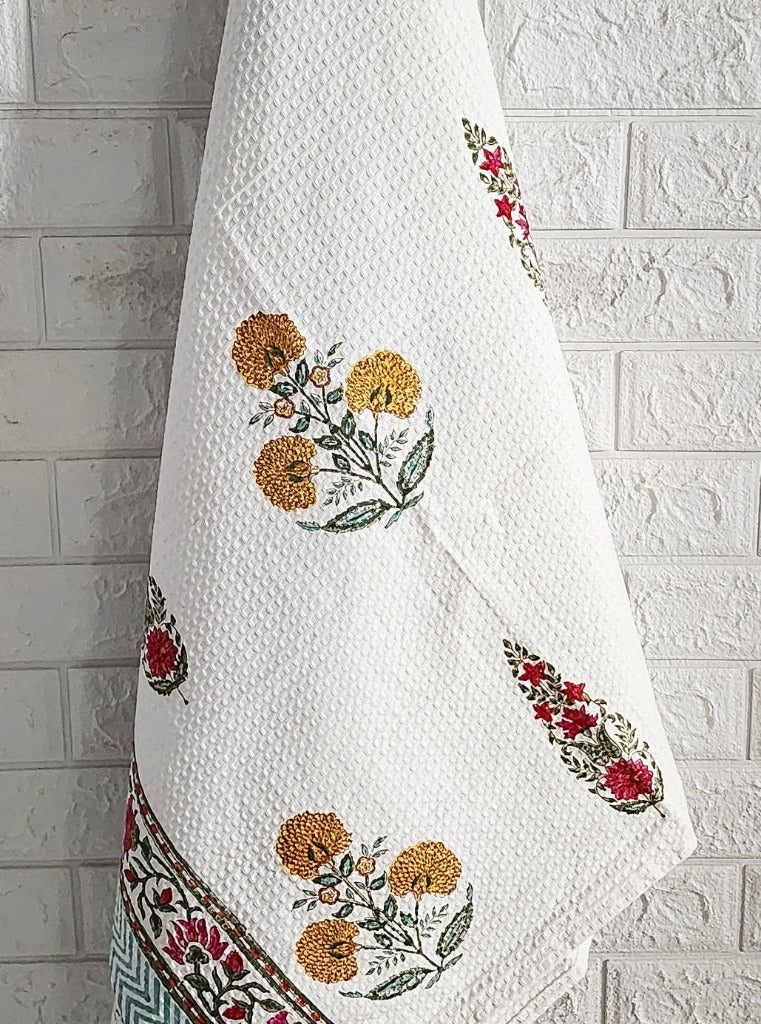 Floral Buta Love Hand Blocked Towel