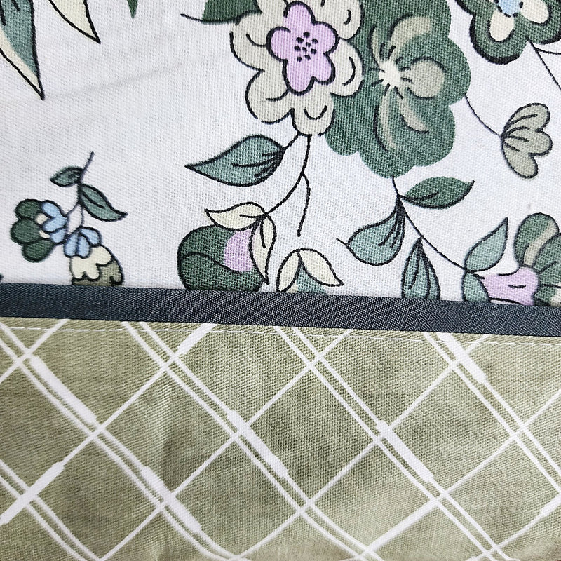 Floral With Checks Cotton Bedsheet