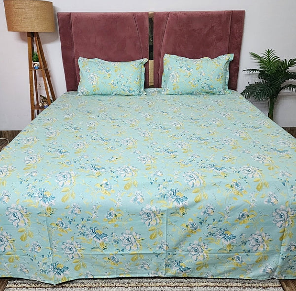 Sea View Floral Print Bedsheet