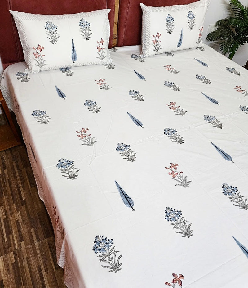 Pure Comfort Hand Block Bedsheet