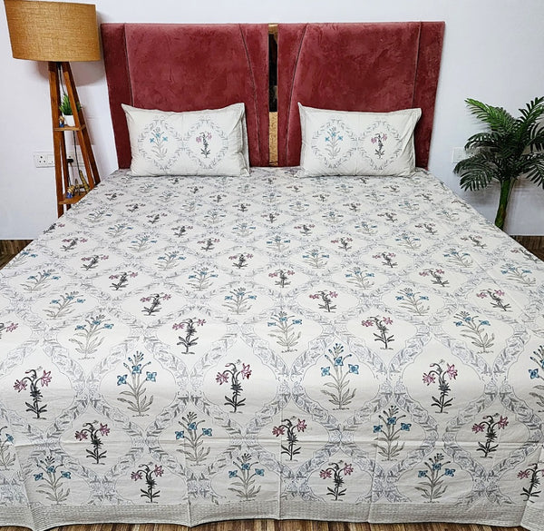 Cozy Haven Hand Block Bedsheet