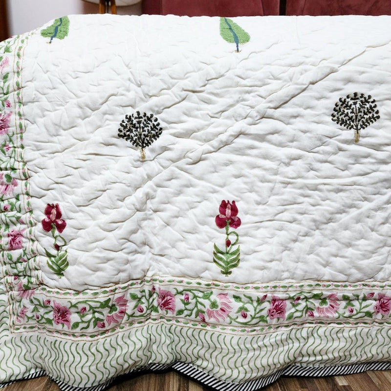 Mughal Beauty Hand Blocked Quilt