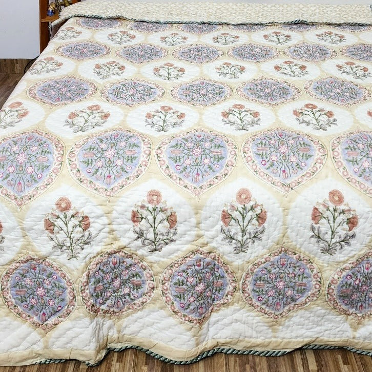 Floral Beauty Hand Blocked Quilt