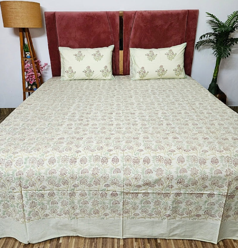 Beautiful Home Hand Block Bedsheet
