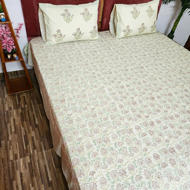 Beautiful Home Hand Block Bedsheet
