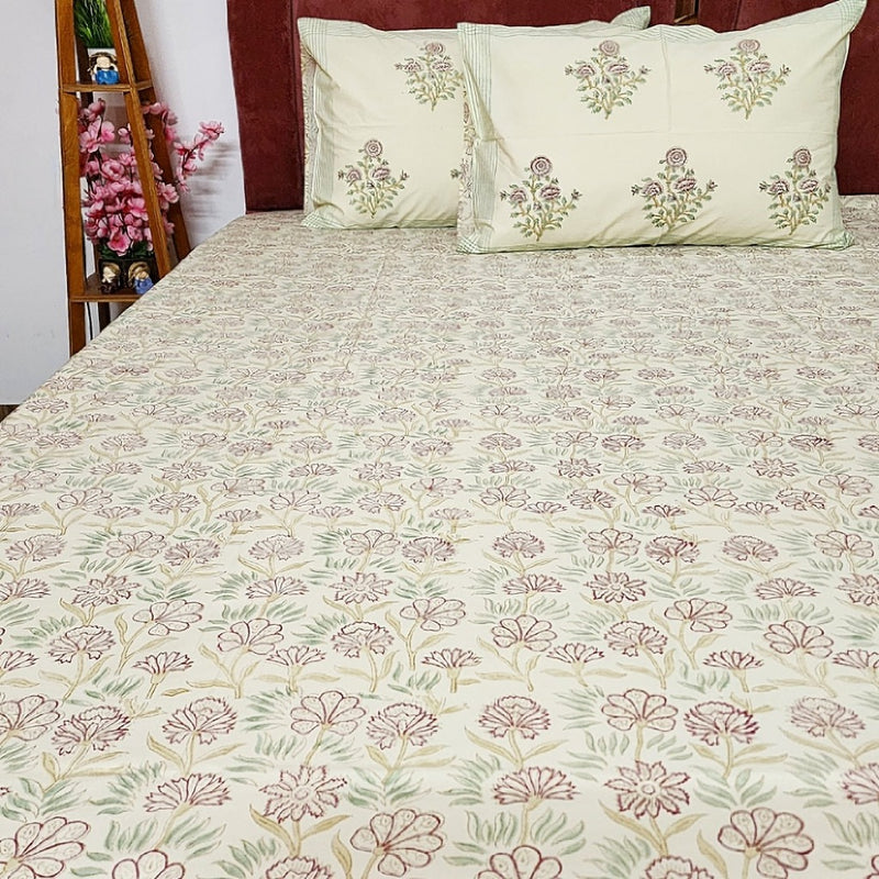 Beautiful Home Hand Block Bedsheet