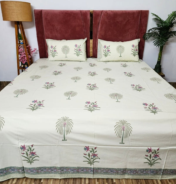 Tropical Vibes Hand Block Bedsheet