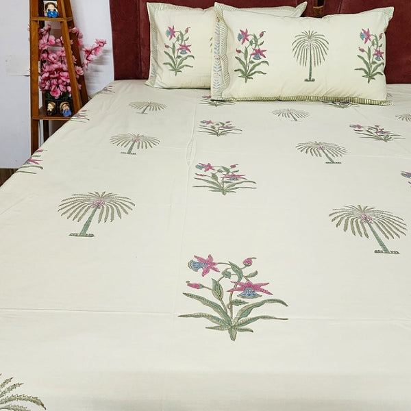 Tropical Vibes Hand Block Bedsheet