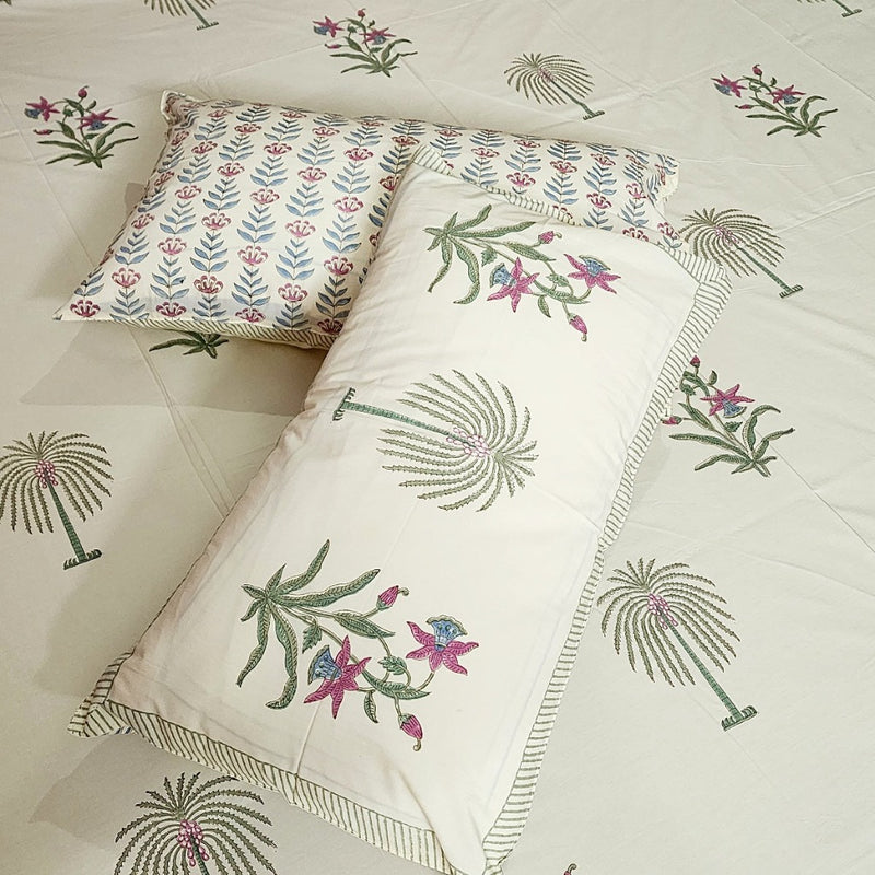 Tropical Vibes Hand Block Bedsheet