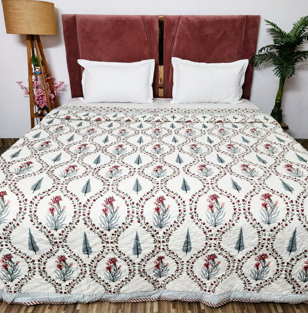 Flora and Fauna Double Hand Blocked Quilt